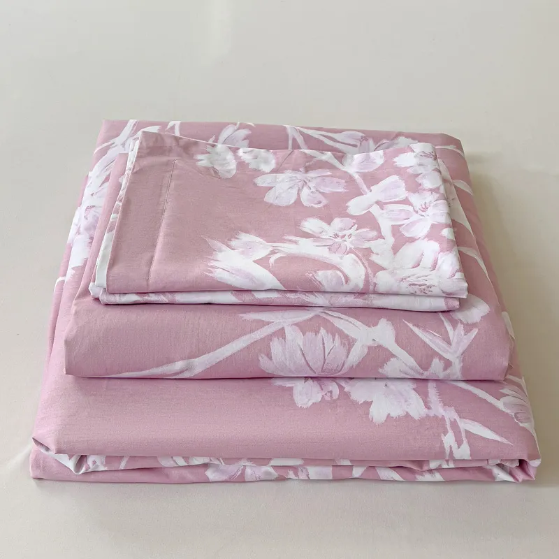 STANZIA HOME - Juego de Sabana 100% Algodón Pradera Rosa - Cama Doble - 140