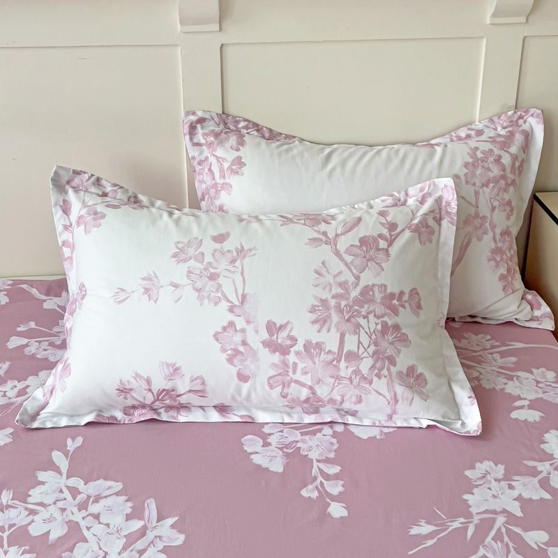 STANZIA HOME - Juego de Sabana 100% Algodón Pradera Rosa - Cama Queen - 160