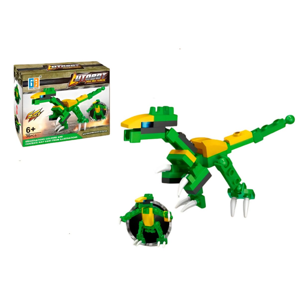 GENERICO - Mini Dinosaurio Robot X 4 U Personaje Armable Armatodo Niños