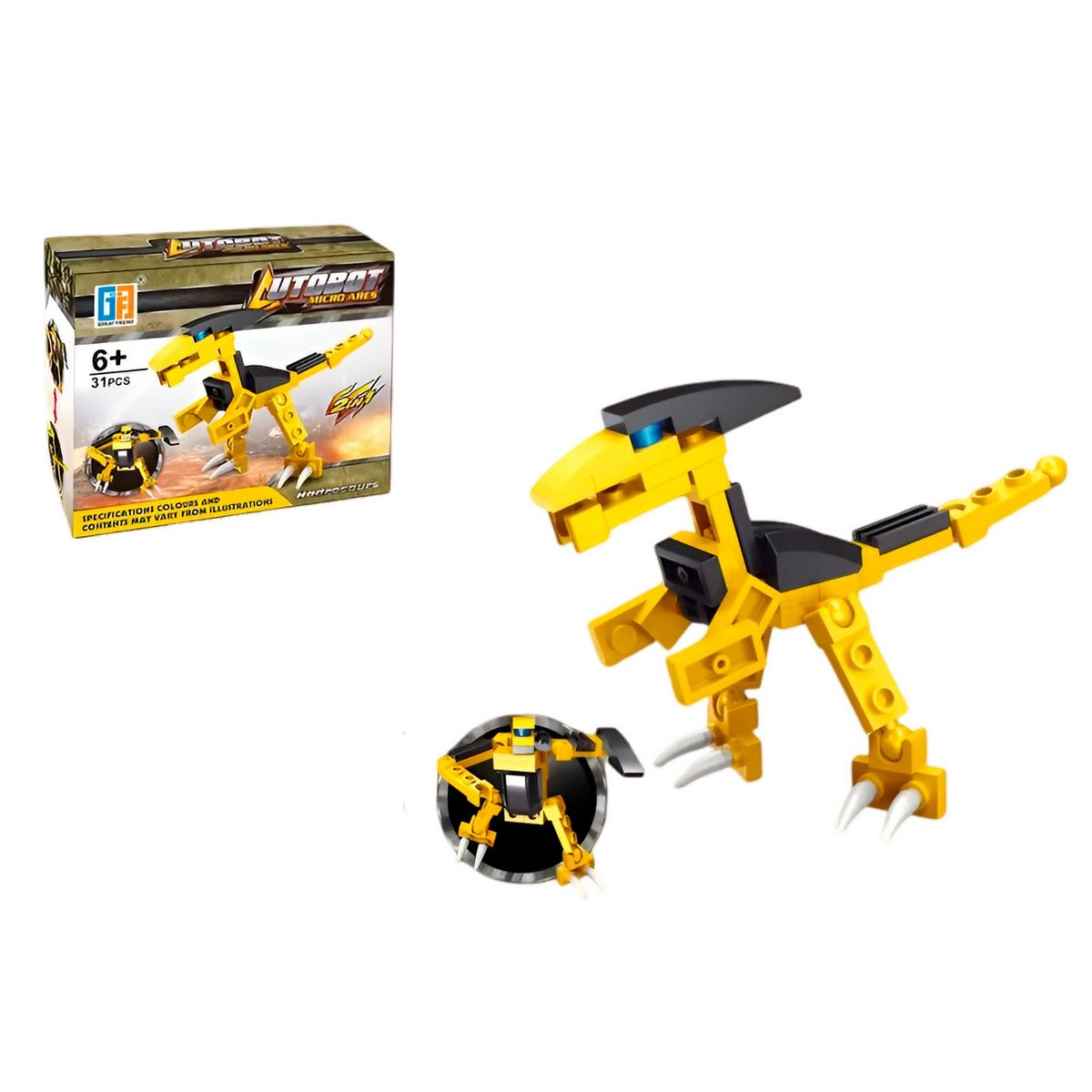 GENERICO - Mini Dinosaurio Robot X 4 U Personaje Armable Armatodo Niños