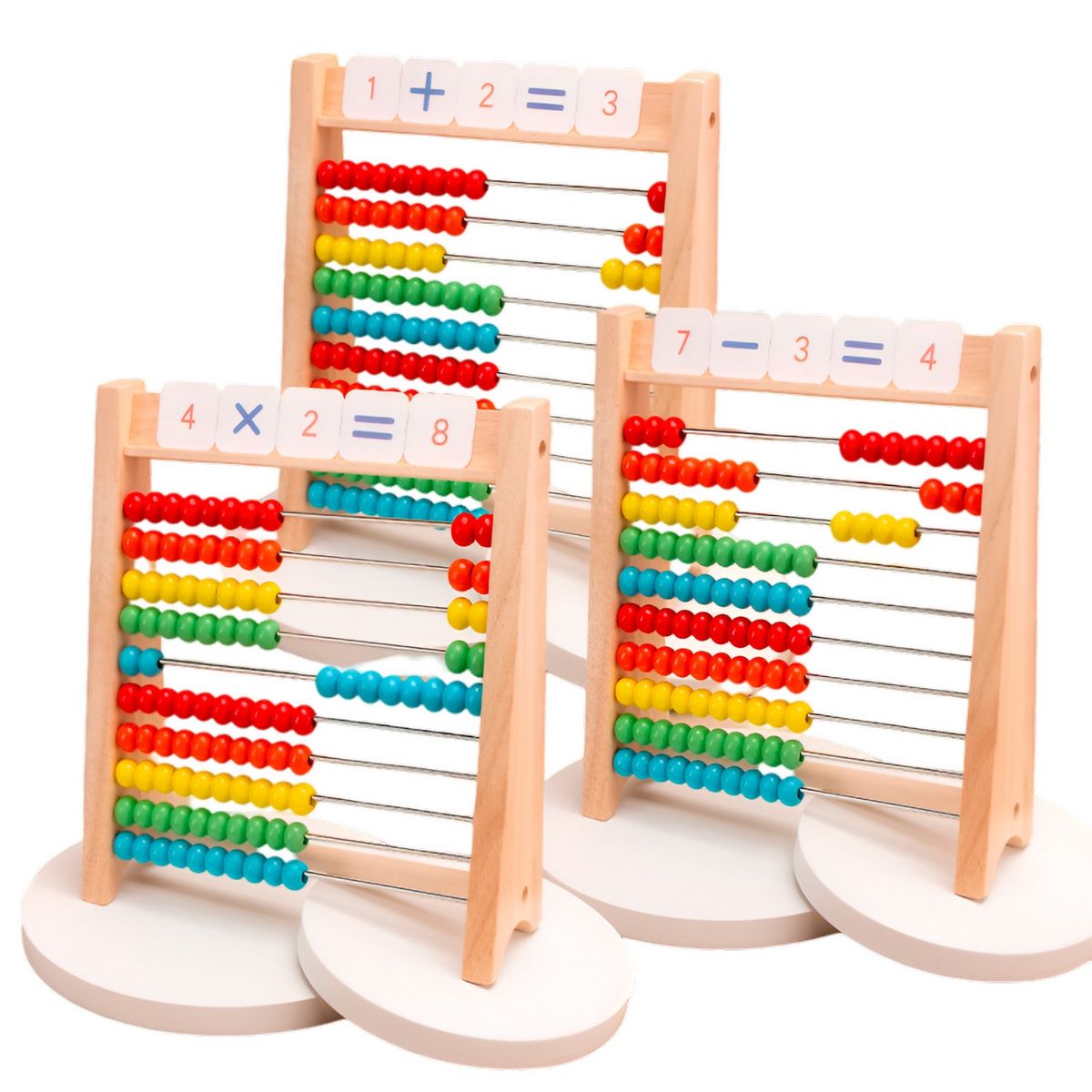GENERICO - Abaco Didáctico Enseñanza Niños Numeros Madera Aprendizaje
