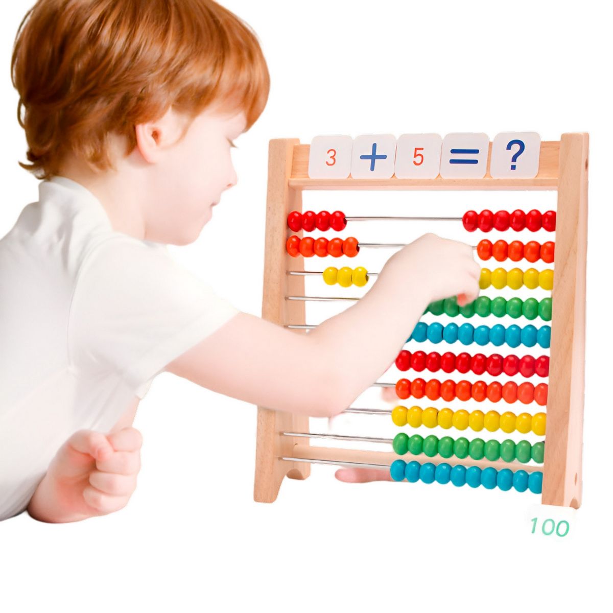 GENERICO - Abaco Didáctico Enseñanza Niños Numeros Madera Aprendizaje