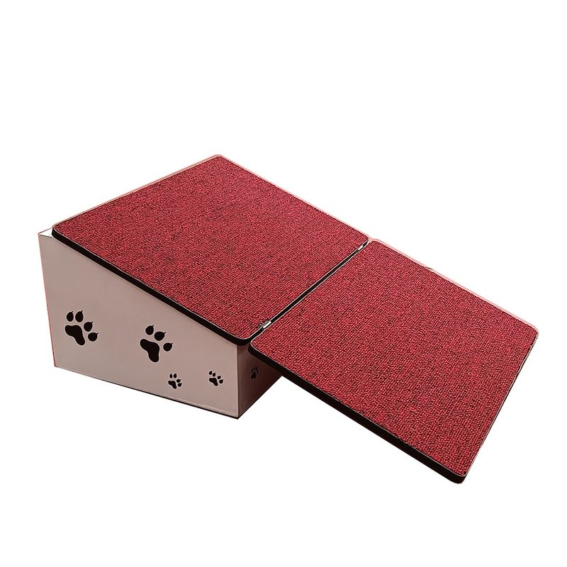 ADEQUAR - Rascador y Organizador para Gatos Blanco- Rojo Tomate