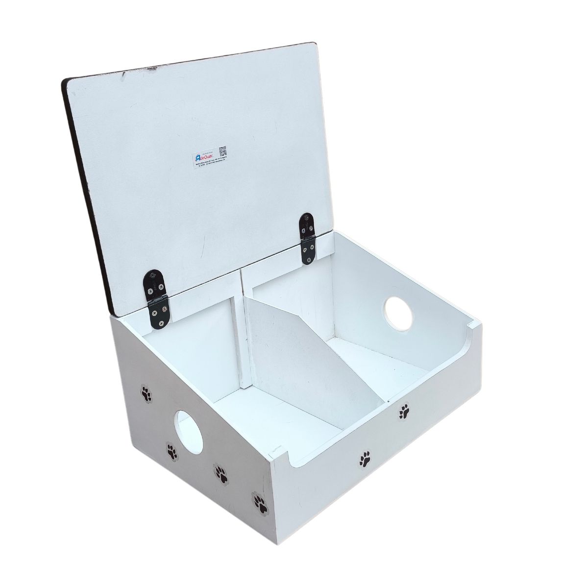 ADEQUAR - Rascador y Organizador para Gatos Blanco- Rojo Tomate