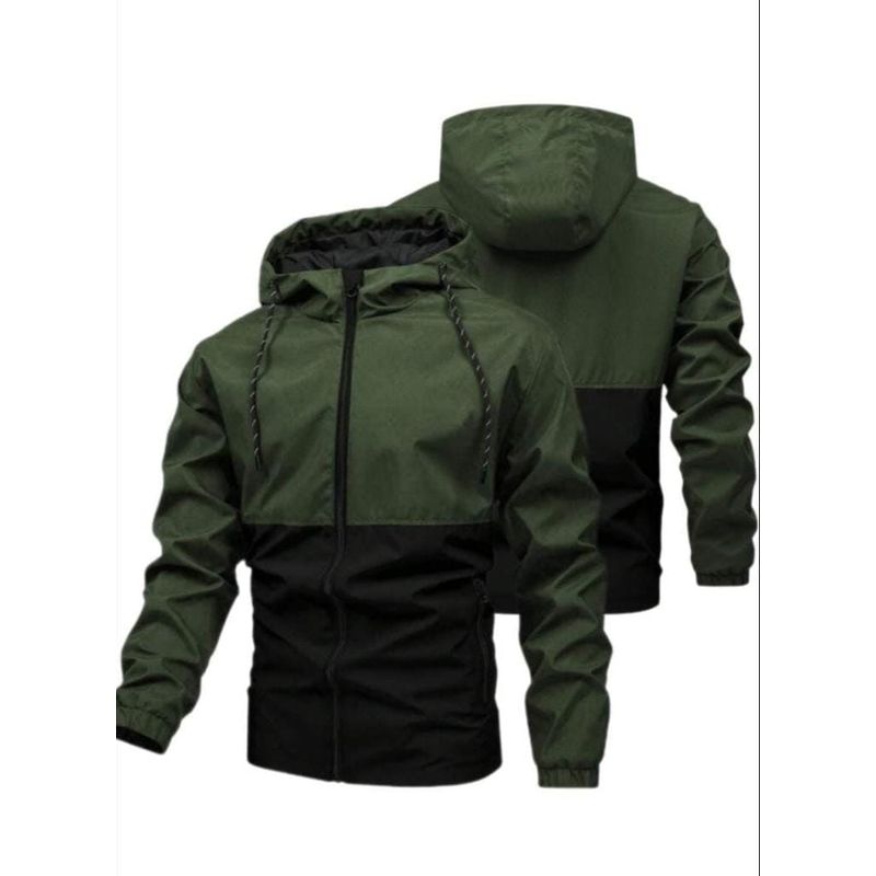 URBAN PLUS - CHAQUETA PARA HOMBRE COLOR VERDE CON NEGRO