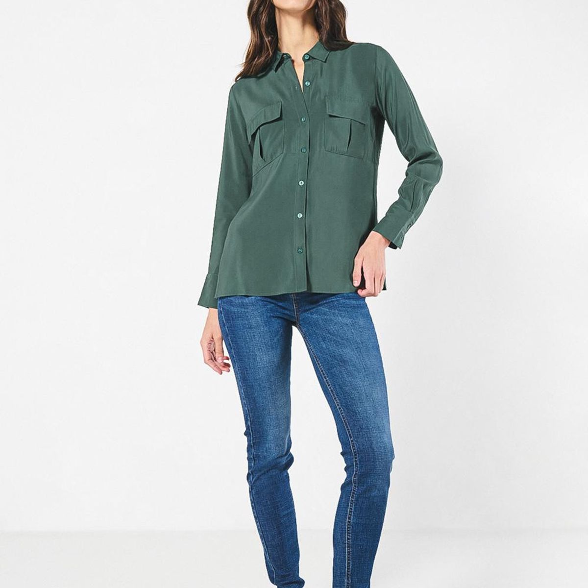 KOAJ - KOAJ BLUSA CUELLO CAMISERO MANGA LARGA  Y  BOLSILLOS Mujer