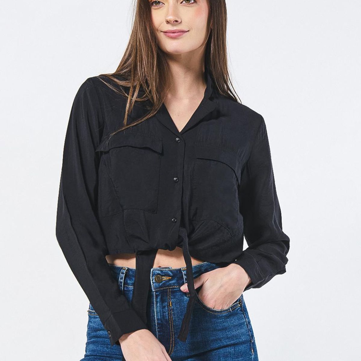 KOAJ - KOAJ CUELLO CAMISERO CROP Mujer