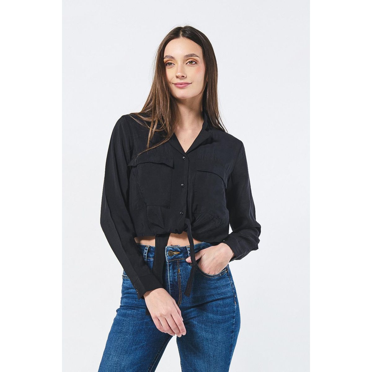 KOAJ - KOAJ CUELLO CAMISERO CROP Mujer