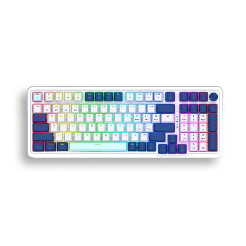 REDRAGON - Teclado Redragon K686wb Eisa Pro Rgb Blanco Azul Español