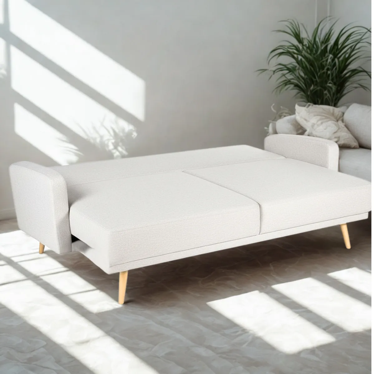 GENERICO - Sofá Cama Reclinable Blanco Italy – Moderno Multifuncional 3 puestos