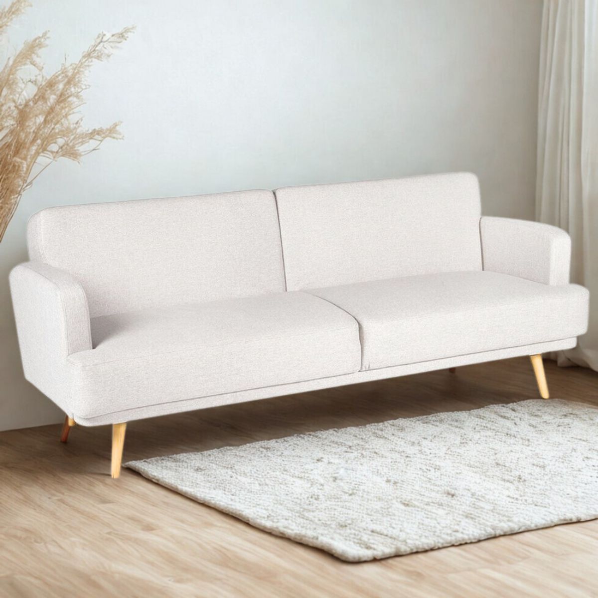 GENERICO - Sofá Cama Reclinable Blanco Italy – Moderno Multifuncional 3 puestos