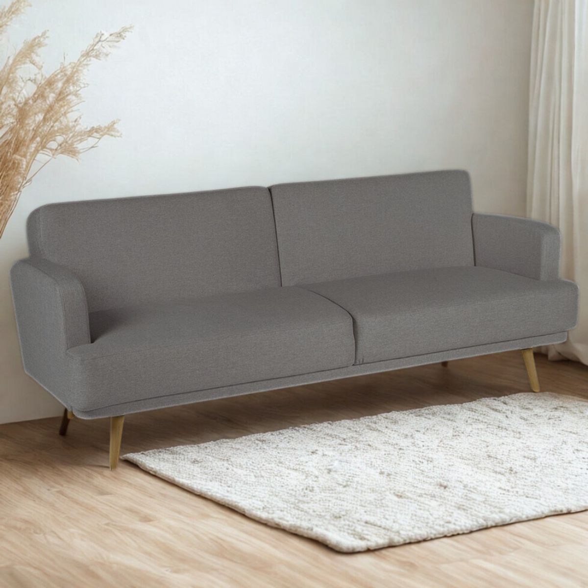 GENERICO - Sofá Cama Reclinable gris Italy Moderno Multifuncional 3 puestos