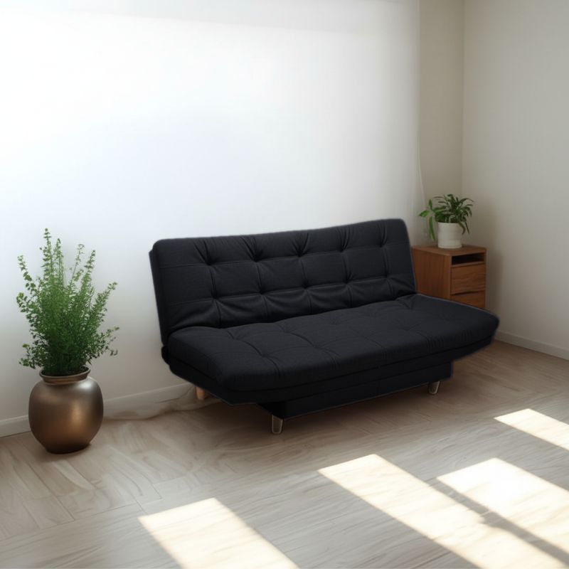 GENERICO - Sofá Cama Reclinable Negro Click Clack Multifuncional 3 puestos