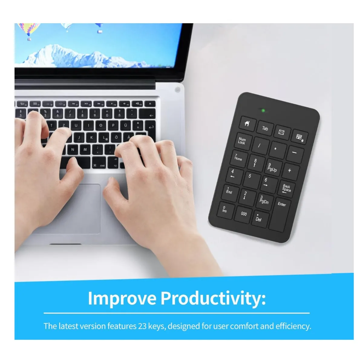 GENERICO - Teclado Numerico Inalambrico 23 Teclas Usb Mikuso Kb-w047