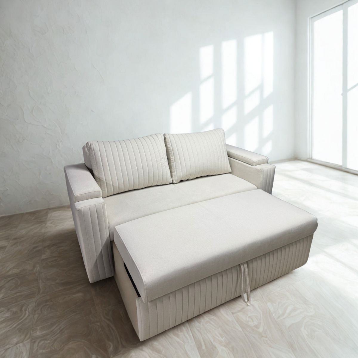 GENERICO - Sofá Cama Reclinable Blanco Holanda – Cama Extensible 3 Puestos