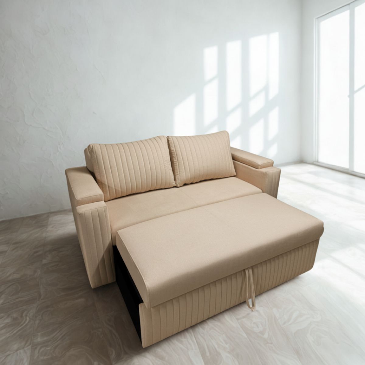 GENERICO - Sofá Cama Reclinable Beige Holanda – Cama Extensible 3 Puestos