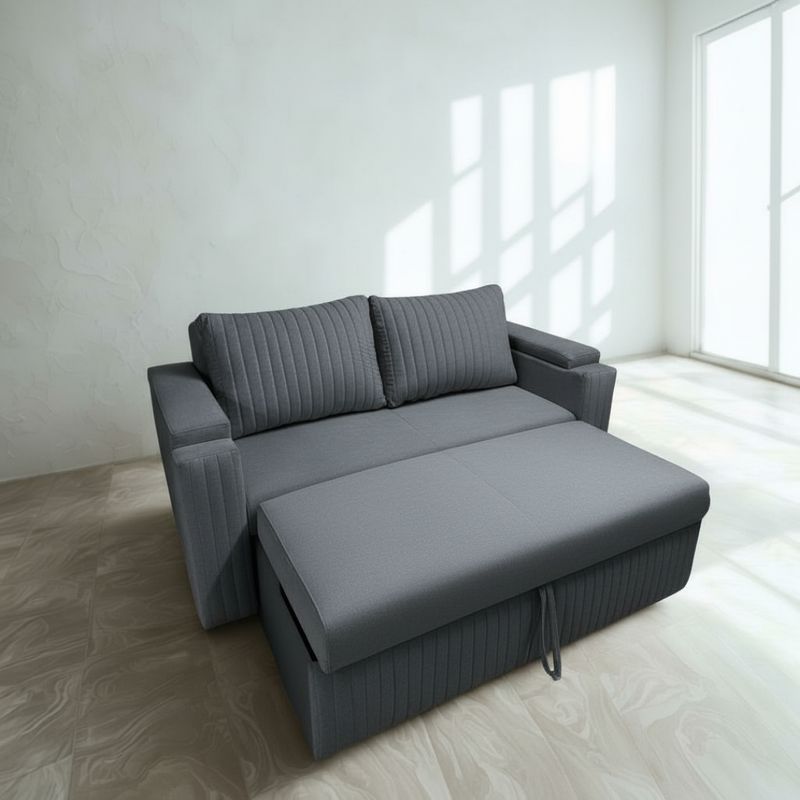 GENERICO - Sofá Cama Reclinable Gris Holanda – Cama Extensible 3 Puestos
