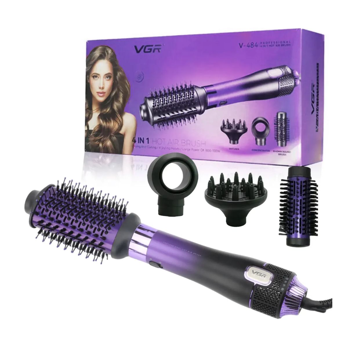 VGR - Cepillo Secador Profesional 4en1 VGR V-484