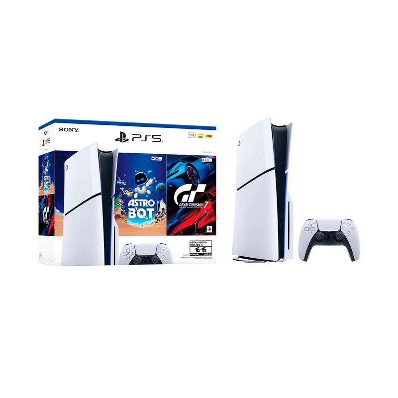 SONY - PlayStation 5 Slim Unidad de cd + 2 Juegos Fisicos