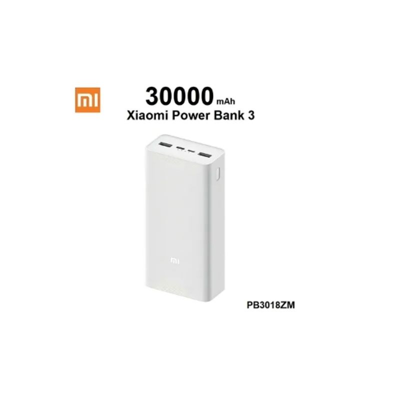 XIAOMI - XIAOMI POWERBANK 30,000 MAH CARGA RAPIDA 18W