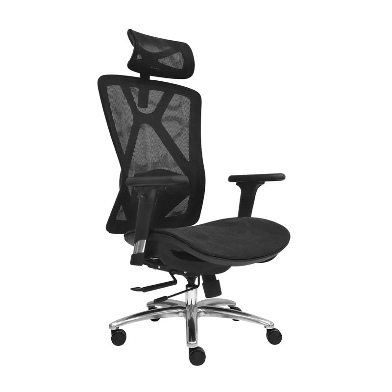 BONNO - Silla Escritorio Negro Con Cabecero Levi Plus II