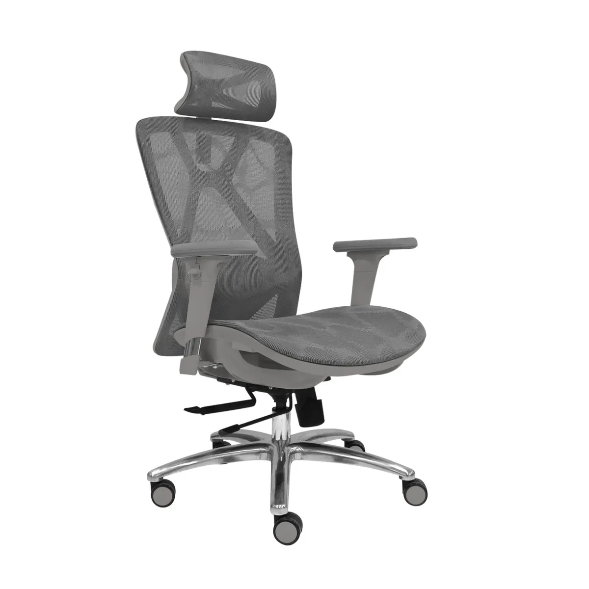 BONNO - Silla Escritorio Gris Con Cabecero Levi Plus II