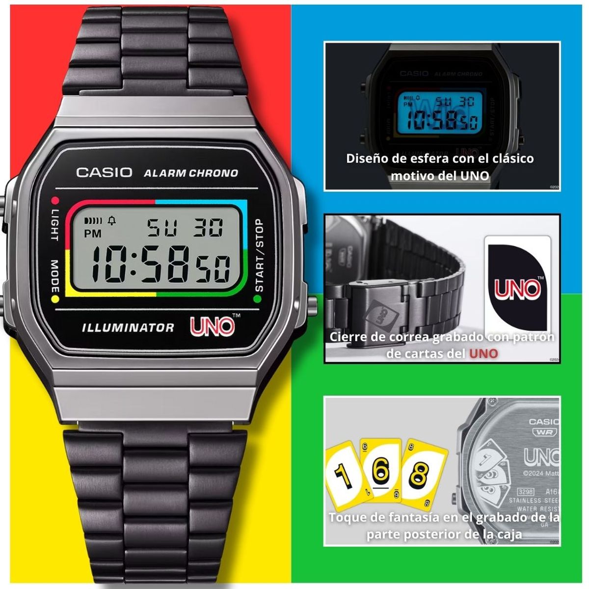 CASIO - Reloj Casio Modelo A168WEUC-1A Diseño Vintage