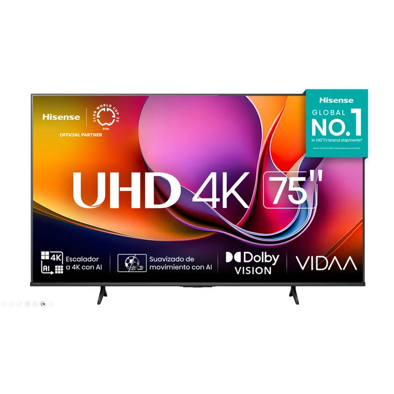 HISENSE - Televisor I Hisense I 75 I Pulgadas I LED I UHD I 4K I Smart I 75A6NV.