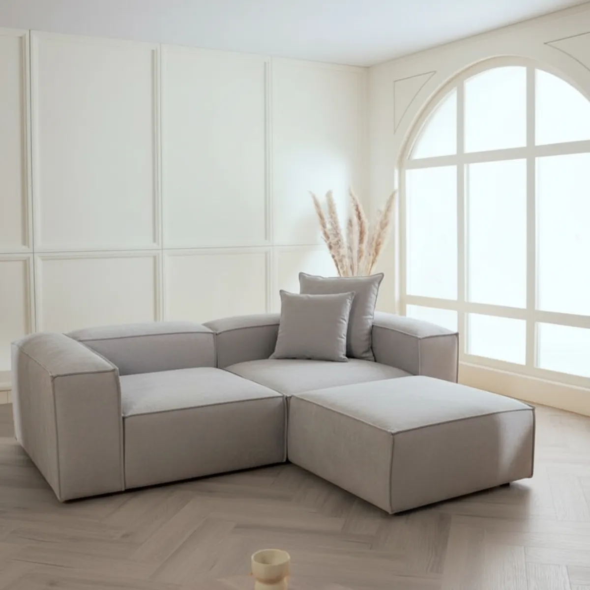 GENERICO - Sala Modular Madrid 4 Puestos Esquinero Moderno en L Diseño Versátil