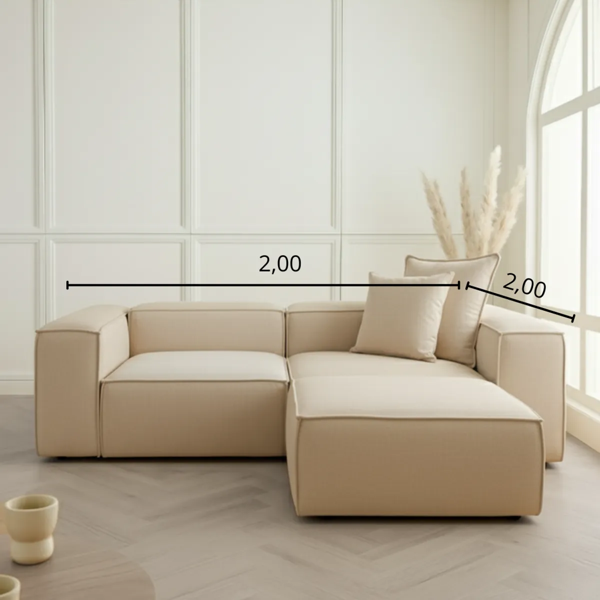 GENERICO - Sala Modular Madrid 4 Puestos Esquinero Moderno en L Diseño Versátil