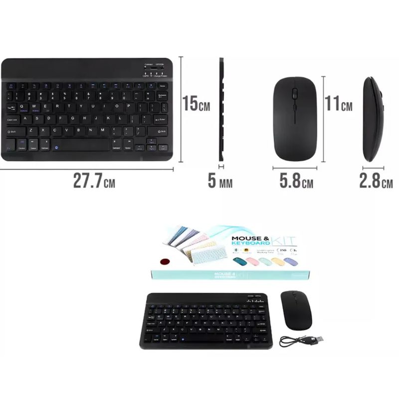 GENERICO - Combo teclado y mouse mini inlamabrico