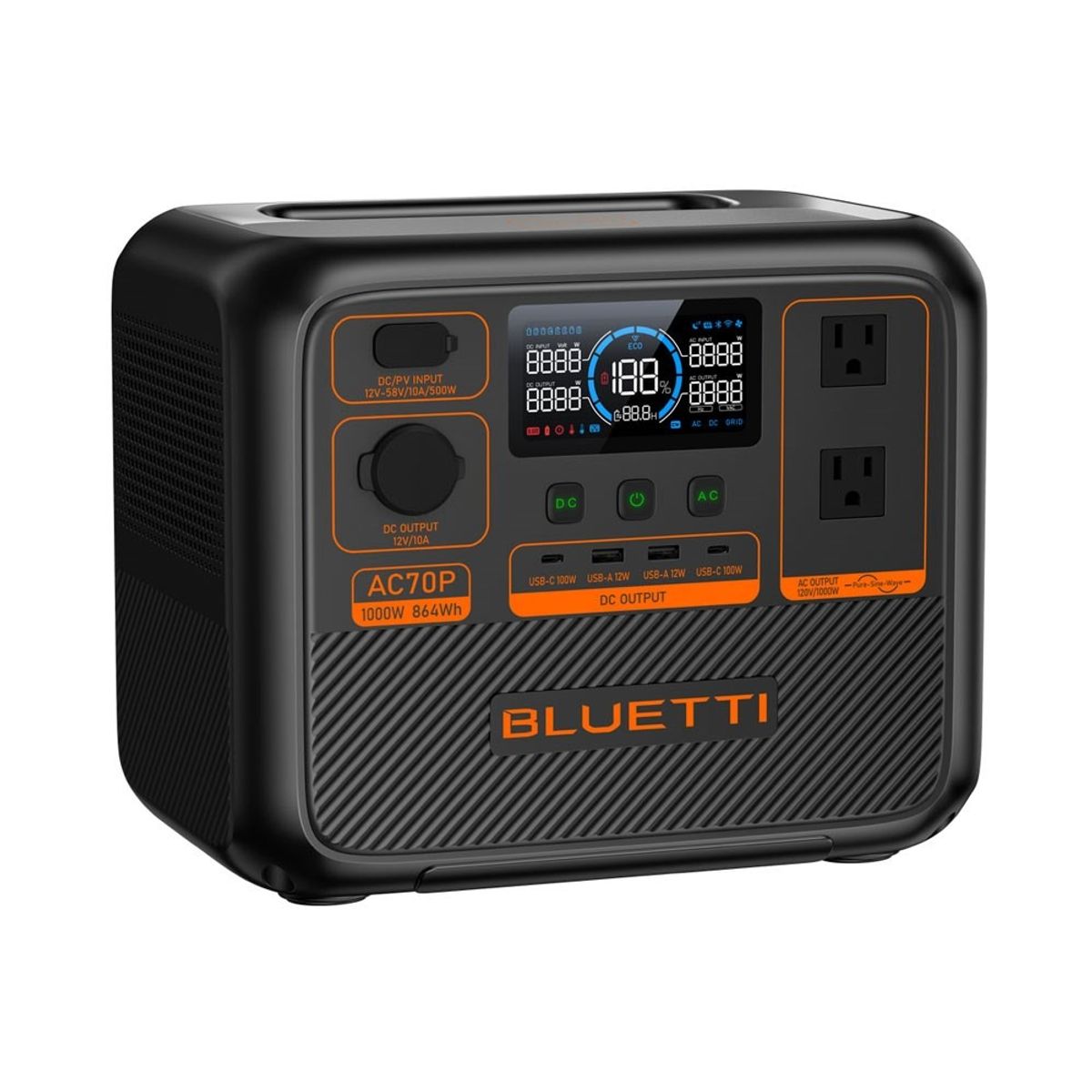 BLUETTI - Estación de Energia Portatil Bluetti AC70P 1000W 864Wh
