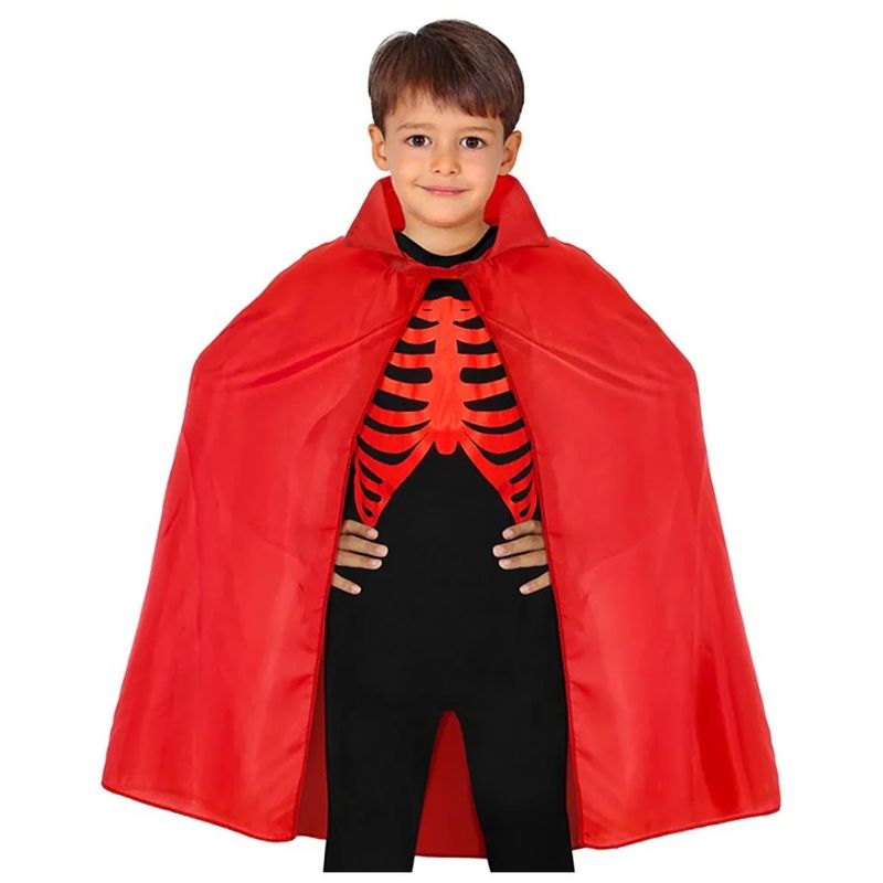 GENERICO - Capa Con Cuello Disfraz Vampiro Dracula Tela Rojo