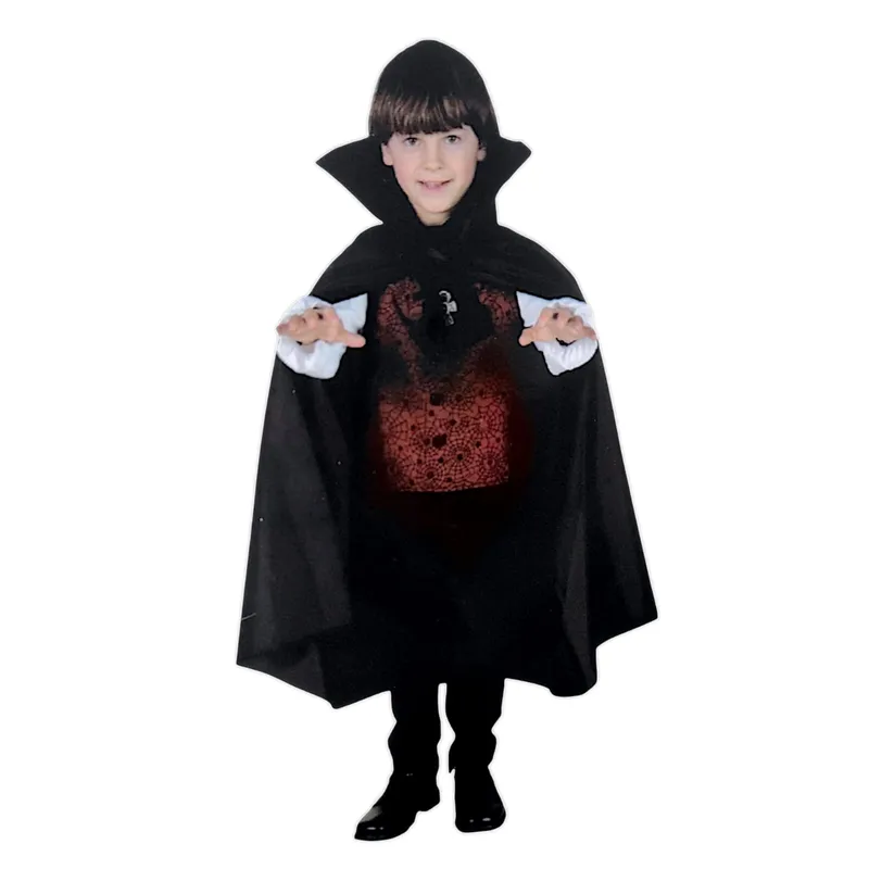 GENERICO - Capa Con Cuello Disfraz Vampiro Dracula Tela negro