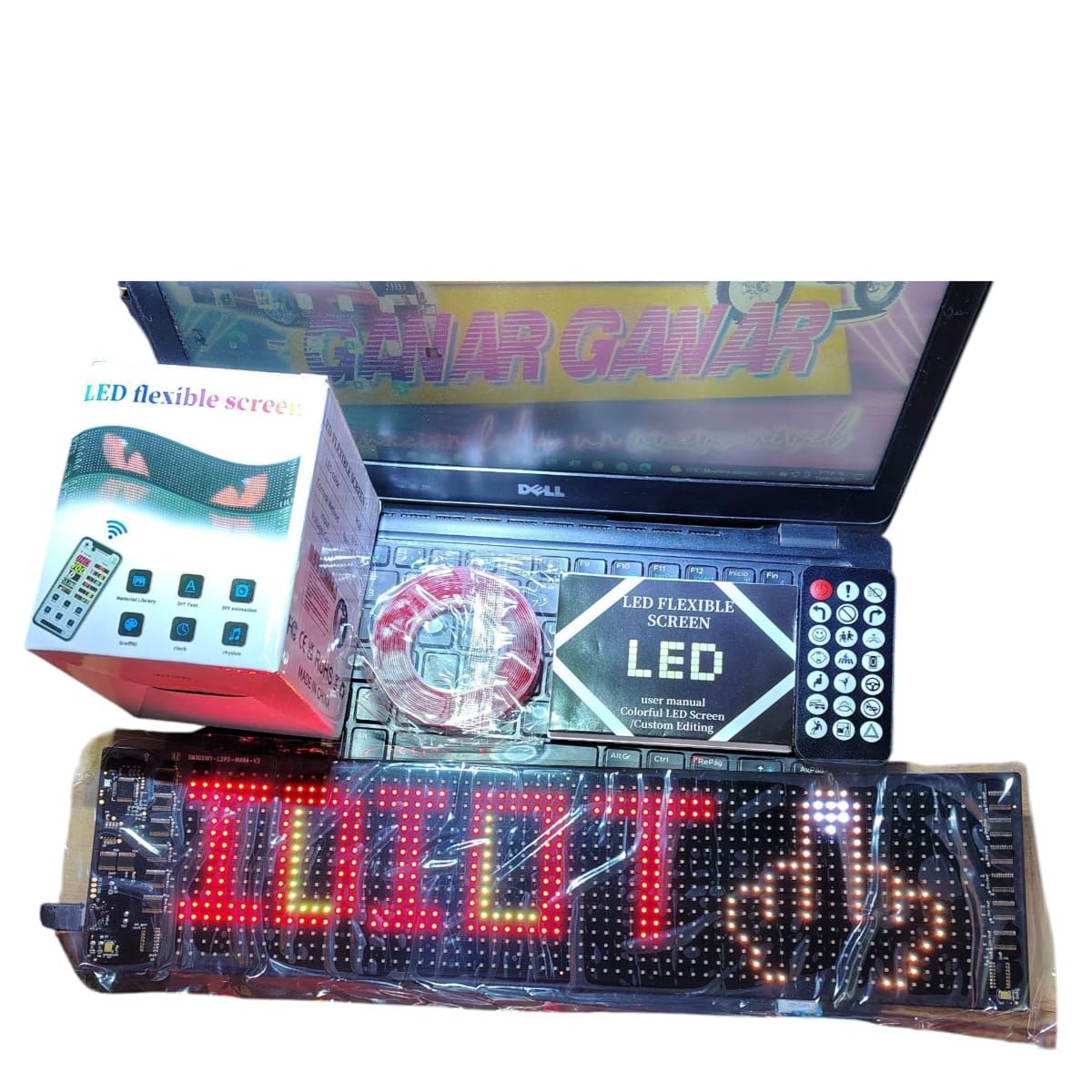 X - Avisos LED Flexibles Tendencia Ojos Móviles carro y negocio 37x9cm