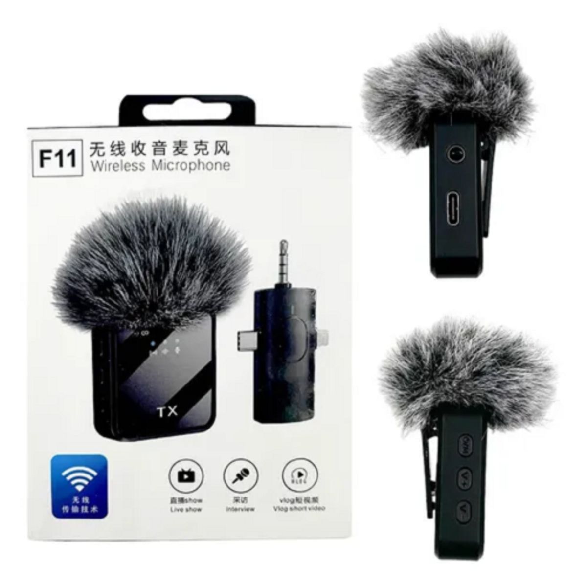 GENERICO - Micrófono Inalámbrico De Solapa Tx F11 Semi Profesional X2