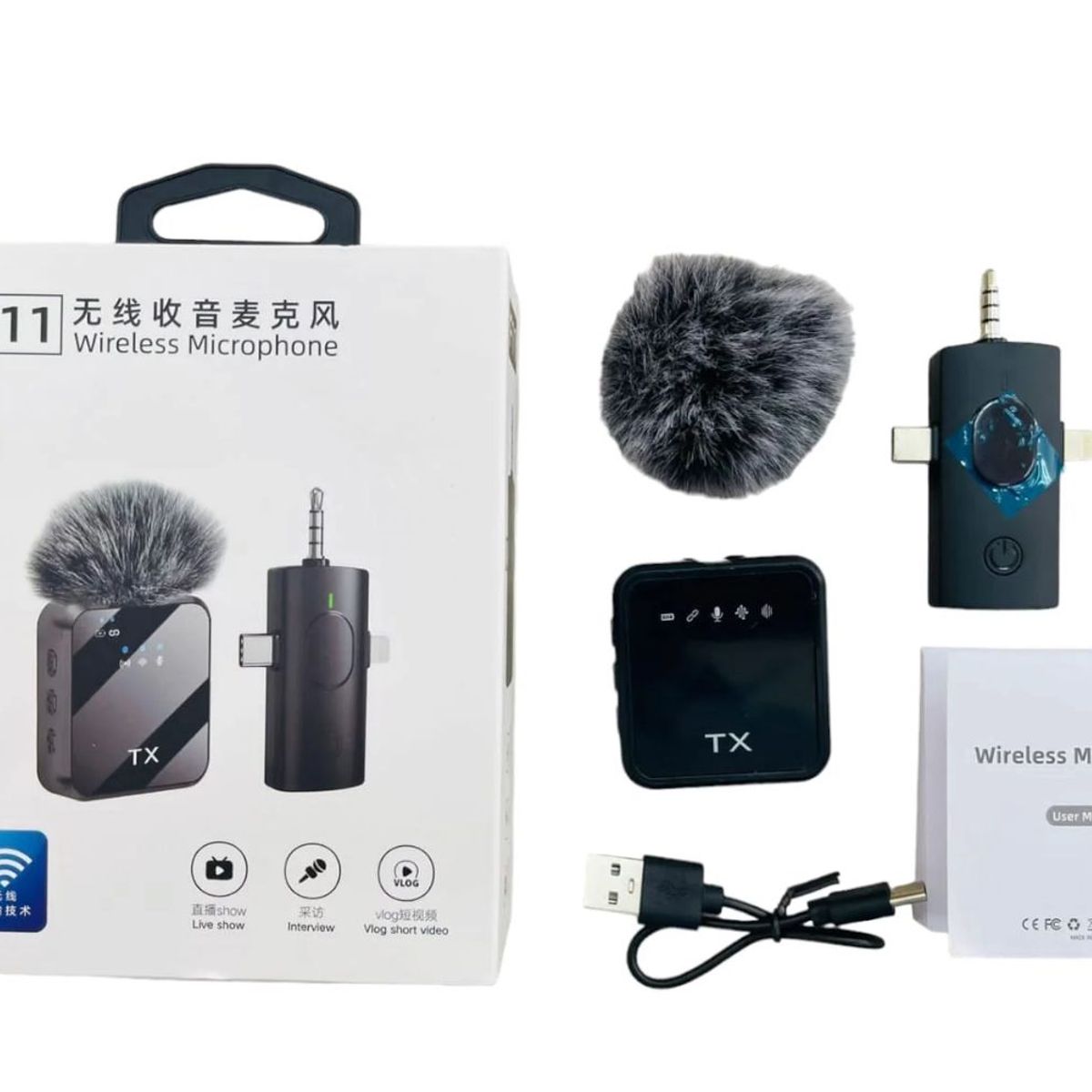 GENERICO - Micrófono Inalámbrico De Solapa Tx F11 Semi Profesional X2