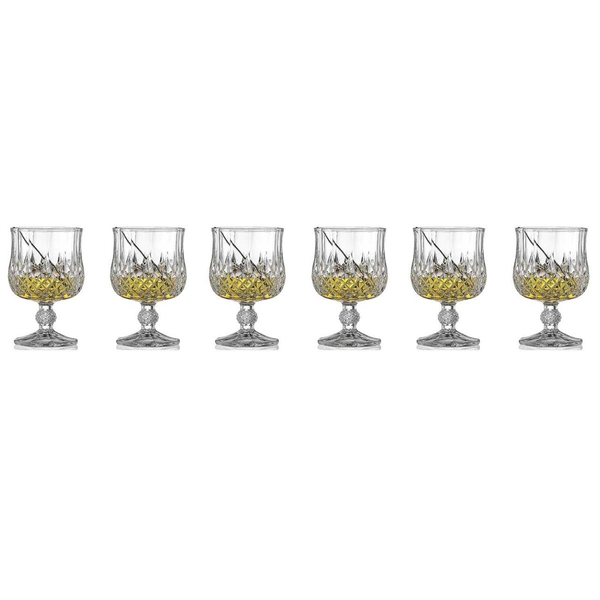 TIGRES DEL ASIA - SET 6 COPAS VIDRIO APERITIVO HIGH GRADE 1.5 ONZAS