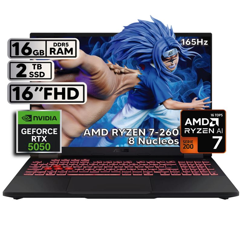 ASUS - ASUS TUF A16 RYZEN 7 260 - RTX 5050 8GB GDDR7 - 16GB RAM  -  2TB SSD - 16" FHD