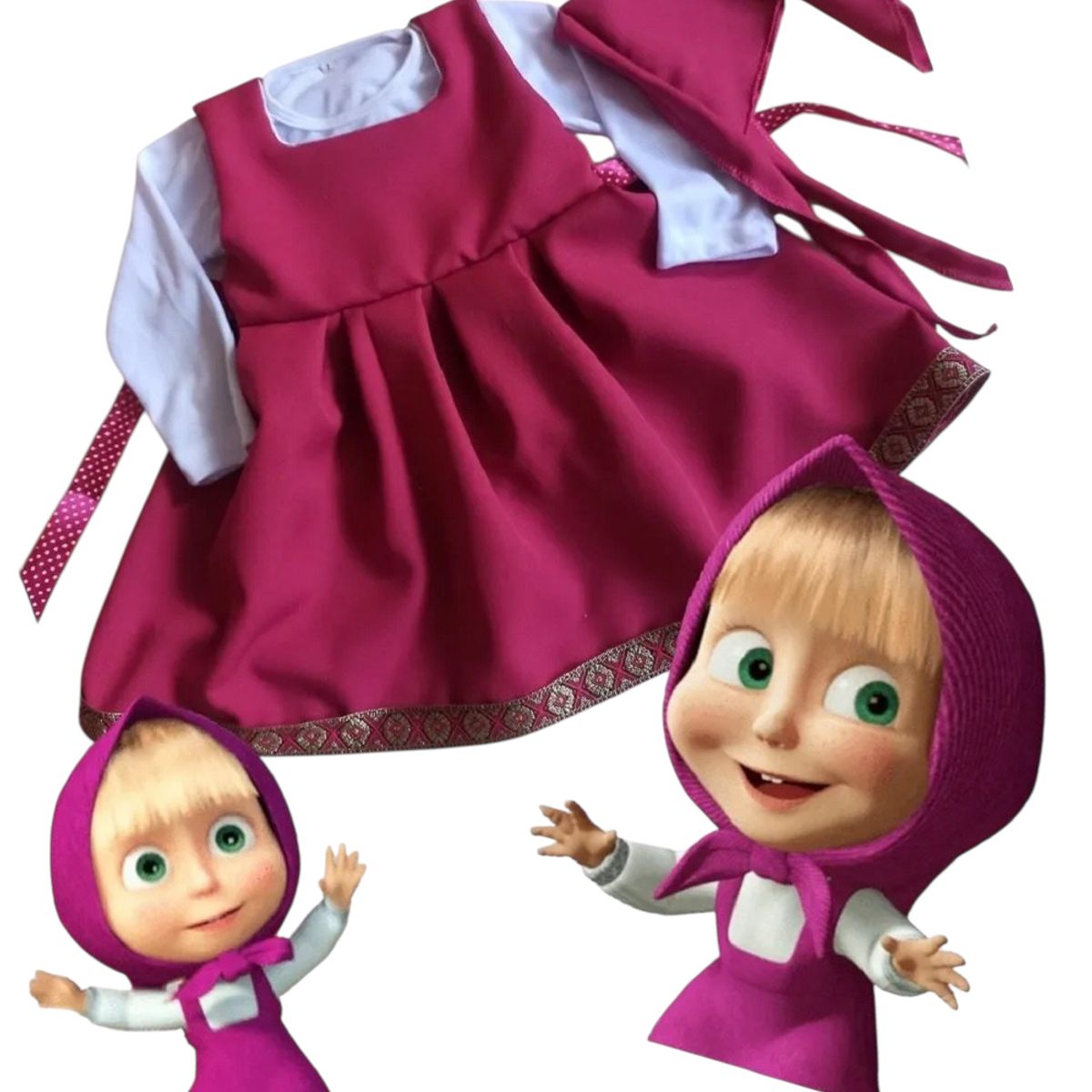 GENERICO - Disfraz Niña Masha y el oso Cosplay