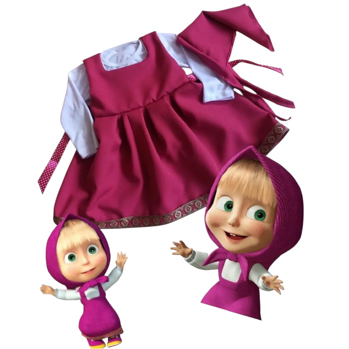 GENERICO - Disfraz Niña Masha y el oso Cosplay