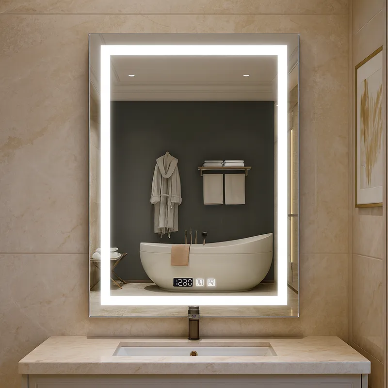 GENERICO - Espejo Led 80x60 Control Tactil 3 Colores De Luz Regulable