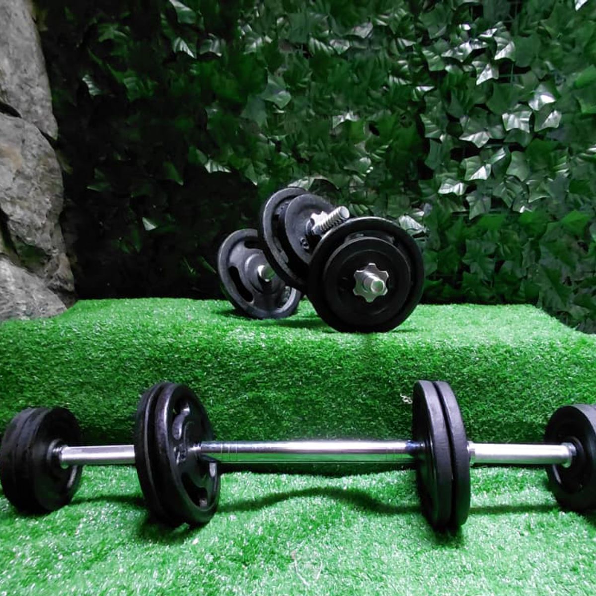 GENERICO - Kit Pesas Mancuernas 20 Kg Set Convertible Gym Acero Hierro