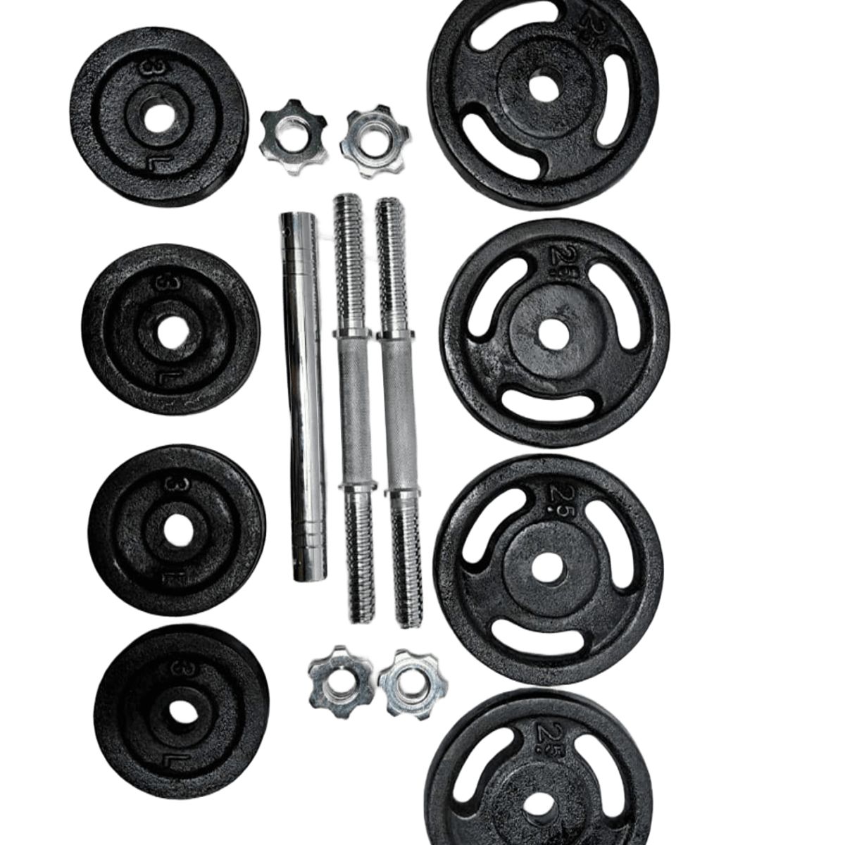 GENERICO - Kit Pesas Mancuernas 20 Kg Set Convertible Gym Acero Hierro