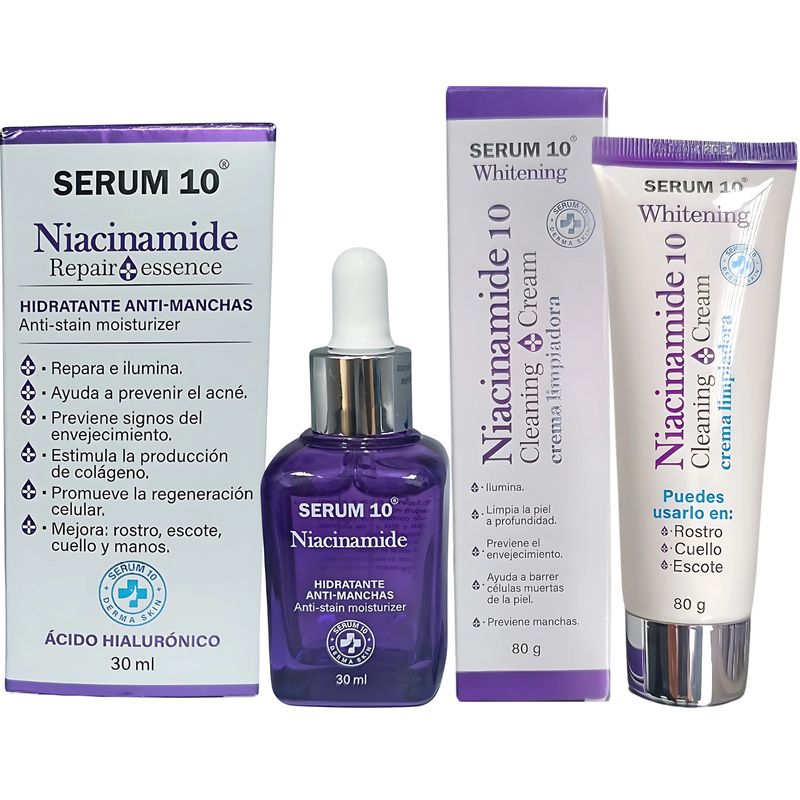 GENERICO - NIACINAMIDA SUERO HIDRATANTE Y JABÓN EN CREMA SERUM 10