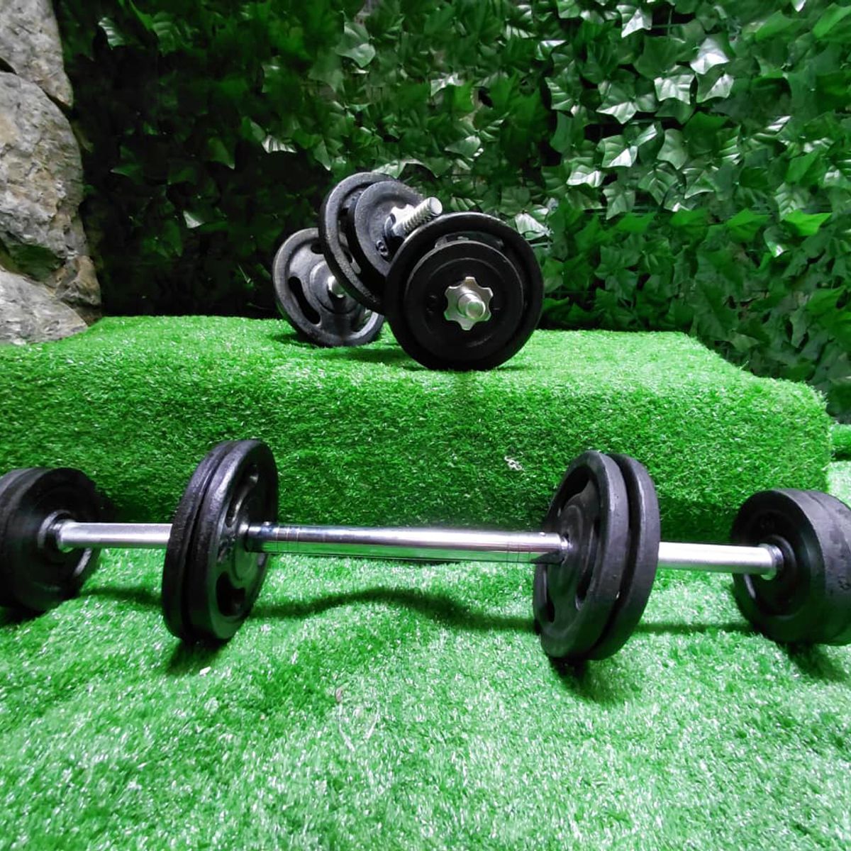 GENERICO - Kit Pesas Mancuernas 35 Kg Set Convertible Gym Acero Hierro