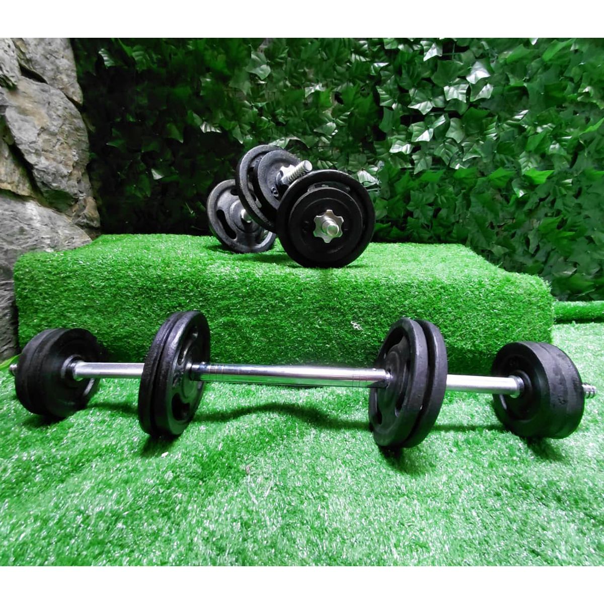 GENERICO - Kit Pesas Mancuernas 35 Kg Set Convertible Gym Acero Hierro