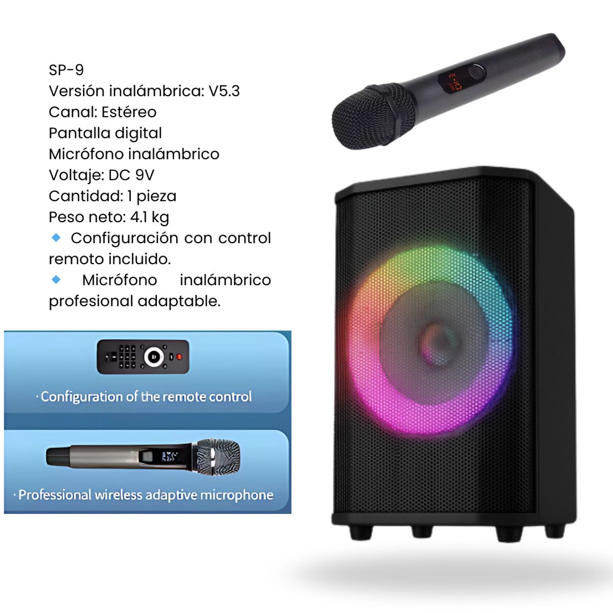 NIA - Cabina de Sonido Bluetooth NIA 16000W LED