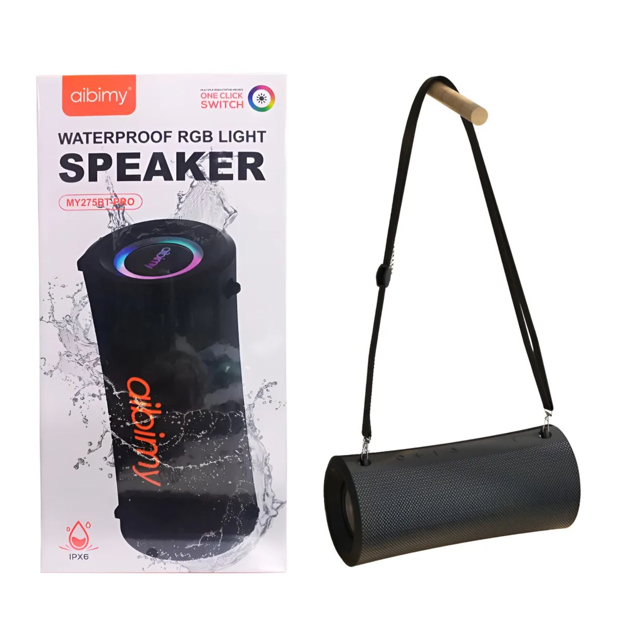 1A - Parlante Aibimy My-275bt Recargable Ip67 Rgb Potente 30w