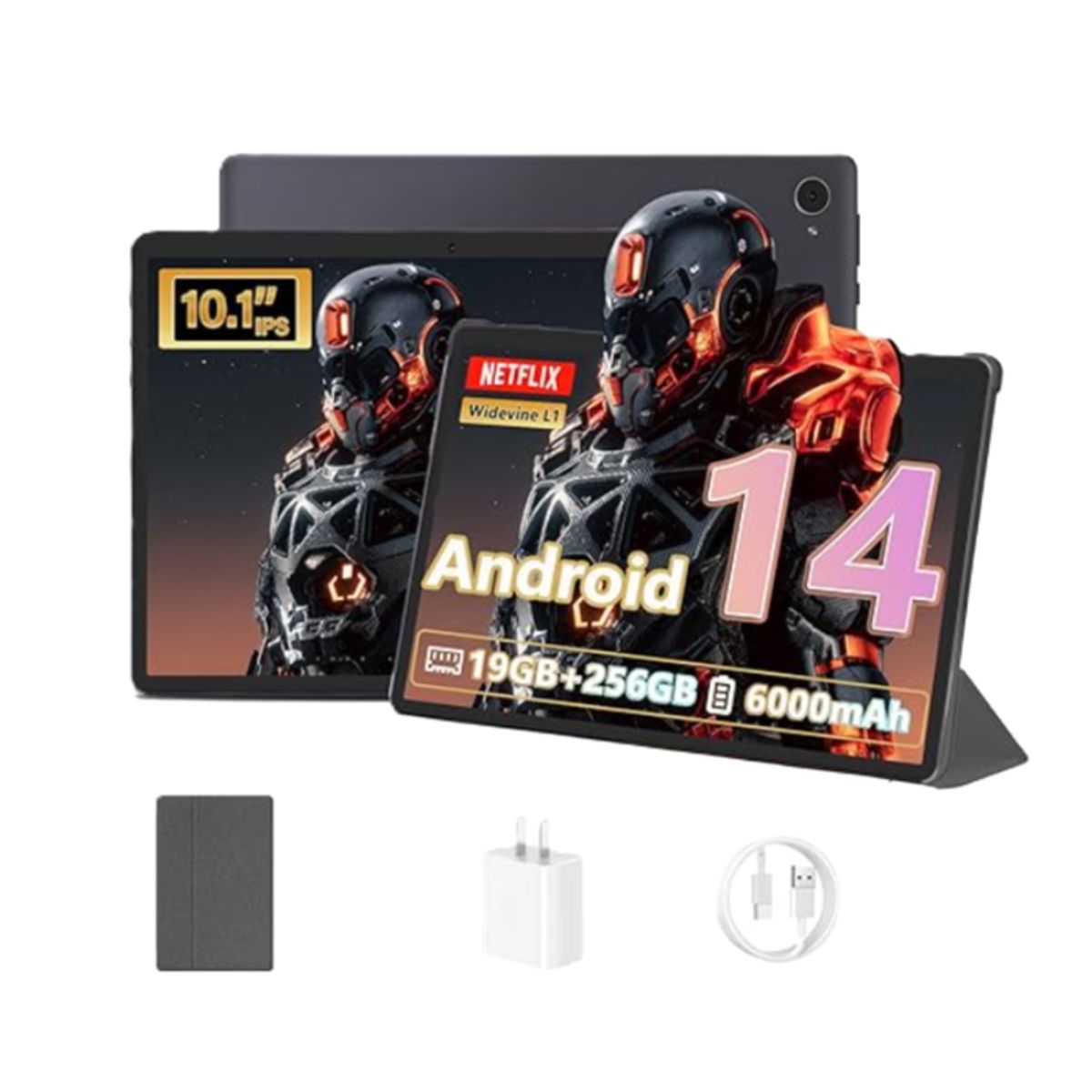 GENERICO - Tablet Android 14 2025 10 Pulg 19 gb 256 gb 1 TB Expandir Color Gris